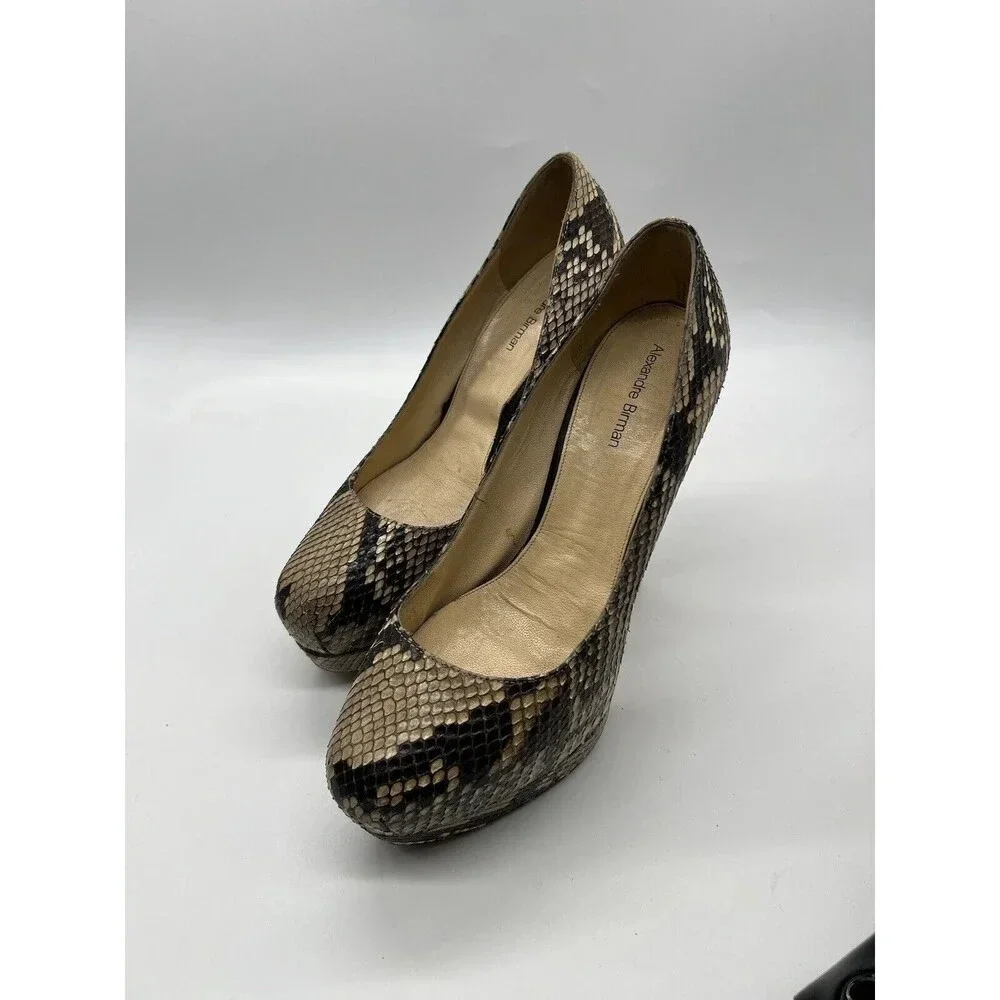 Alexandre Birman Women Python Platform High Heels Pumps Shoes Size 36.5 Snake